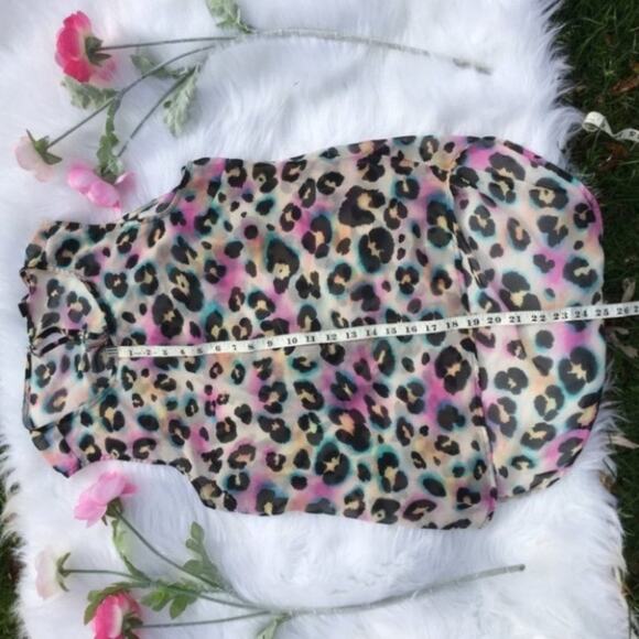 Forever 21 Sheer Pastel Cheetah High Low Size Sm - Picture 6 of 8